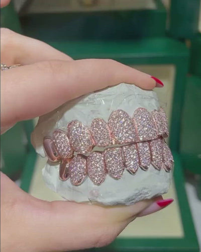 Custom VS1 Clarity Handset Diamond Grillz (Zig Zag/Honeycomb Setting)