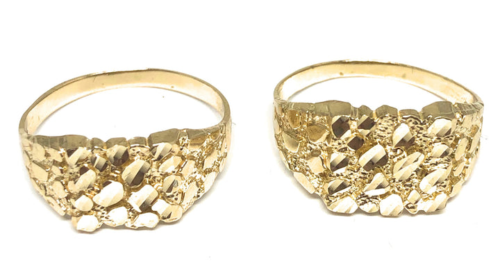 10K Solid Yellow Gold Classic Nugget Ring. Available in Medium or Large Sizes
