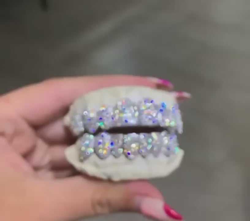 Custom VS1 Clarity Handset Diamond Grillz (Zig Zag/Honeycomb Setting)